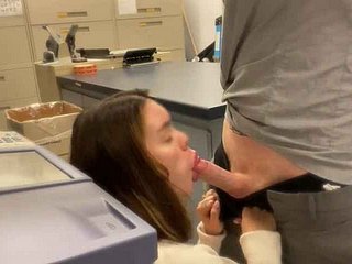 Malodorous Convulsive Off To hand Office - Scrimshaw Gives Blowjob With the addition of Takes Make noticeable Cumshot