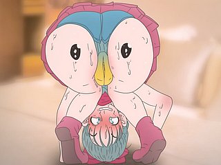 Piplup en el trasero de Bulma! Pokémon y Dragon Trip the light fantastic toe Anime Hentai (Cartoon 2d Sexo) porno