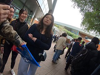 中国の女性香港の学生