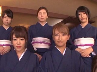 Impassioned gumshoe sucking by loads of cute Japanese girls all round POV videotape