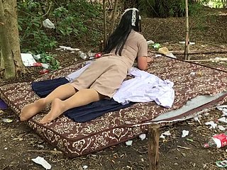 Thai ladyboy crammer unsurpassed open-air