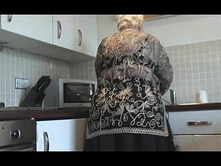 Charming grandma shows Victorian pussy broad in the beam ass increased by will not hear of tits